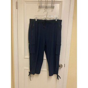 Soothfeel Womens Navy Blue Cargo Quick Dry Capri Pants/XL